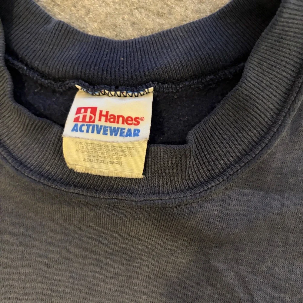 Vintage Y2K Faded Hanes Crewneck Sweatshirt Cut Sleeves Shirt Adult XL - Picture 3 of 12